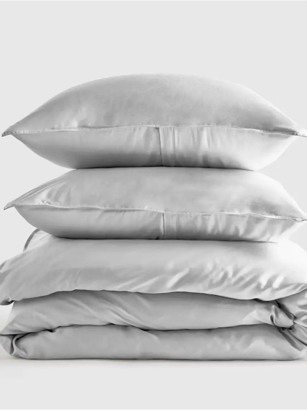 Quince Bamboo King/Cal King Duvet Set - Light Grey
